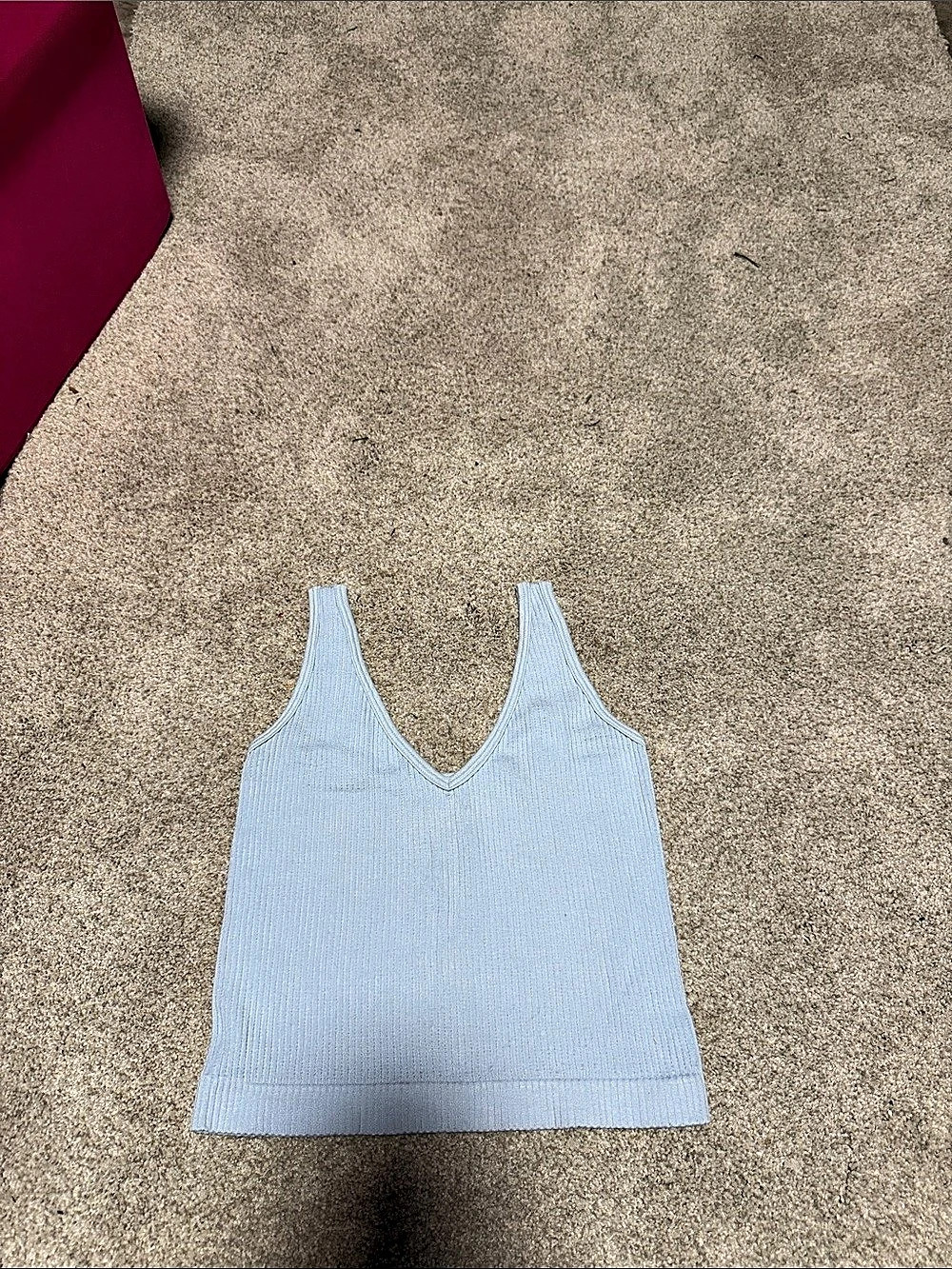 All Clear V-Neck Cami Blue Tank Top